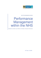 Performance management within the NHS