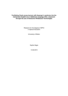 Facilitating Greek young learners with Asperger’s syndrome into the mainstream English as an Additional Language (EAL) classroom through the use of Interactive Whiteboard Technologies